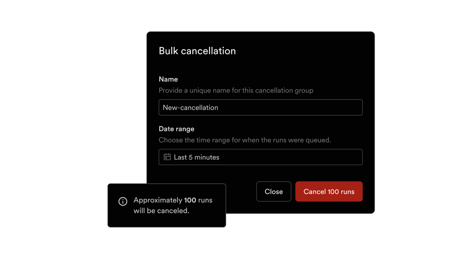 Bulk cancellation UI